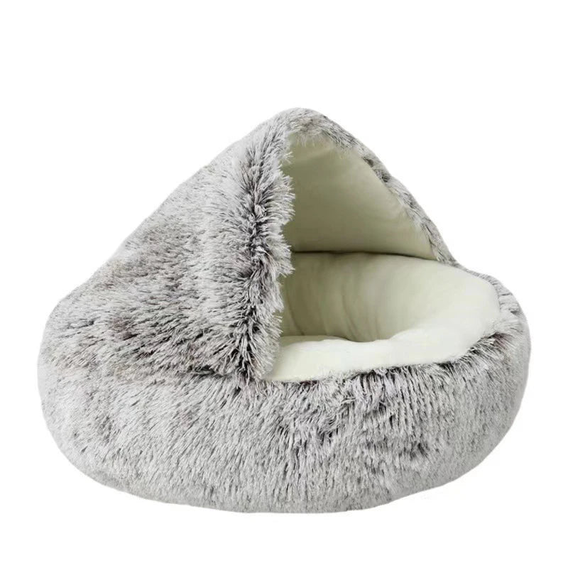 Lit rond en peluche douce pour animaux – Nid moelleux et confortable - Le Panier du Chien