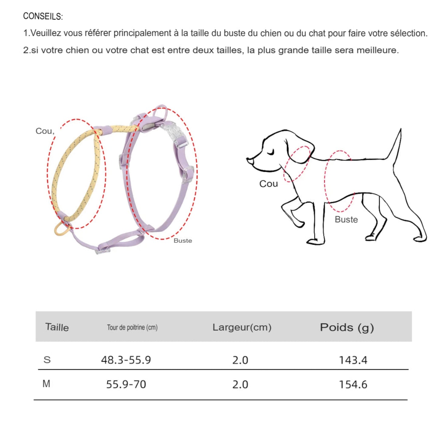 Harnais d’été rafraîchissant pour chien avec gilet respirant en nylon et PVC