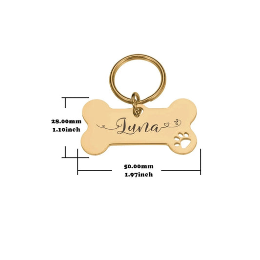 médaille personnalisée Love Line pour chien avec nom gravé