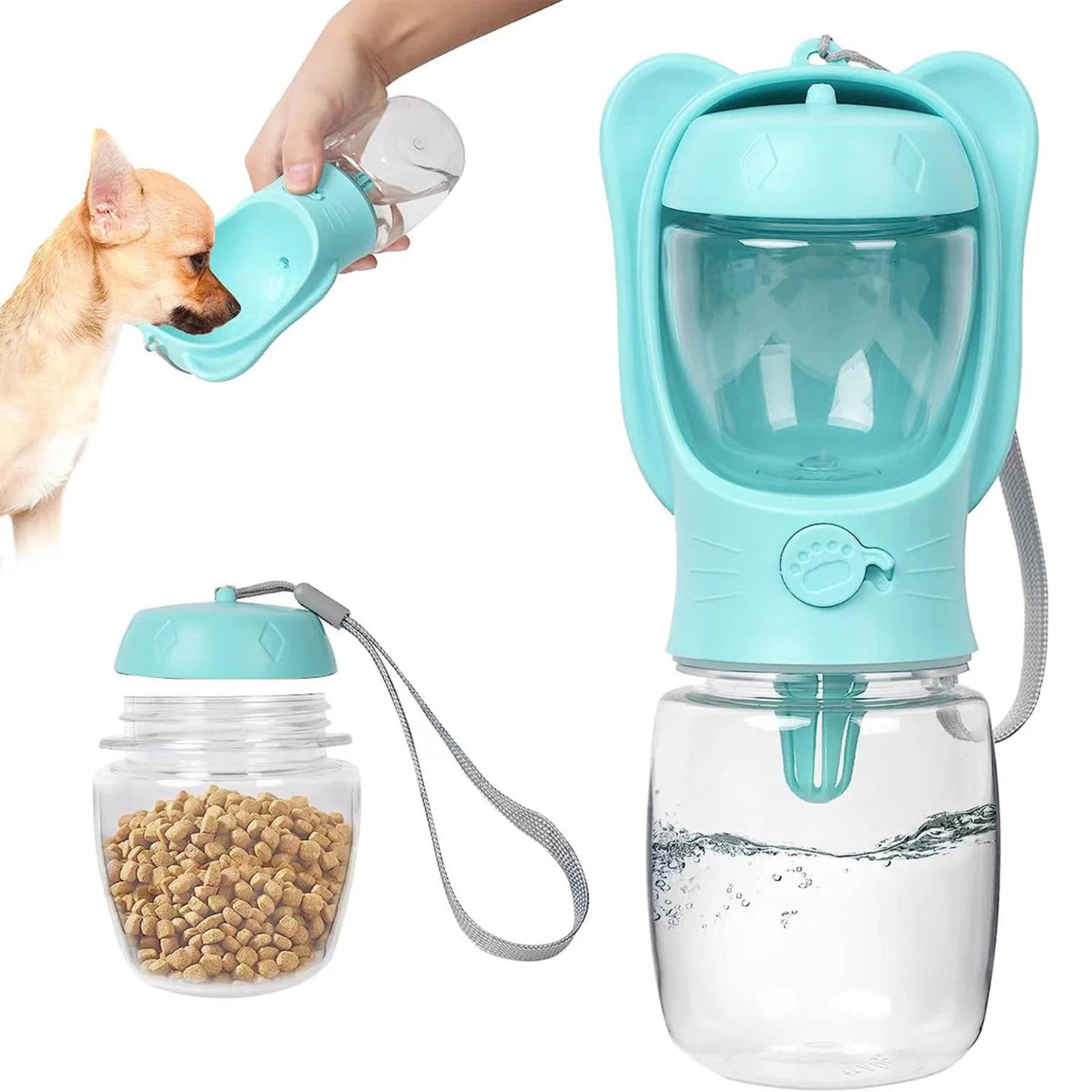 Distributeur d’eau portable pour chien – Bouteille anti-fuite avec gamelle intégrée - Le Panier du Chien
