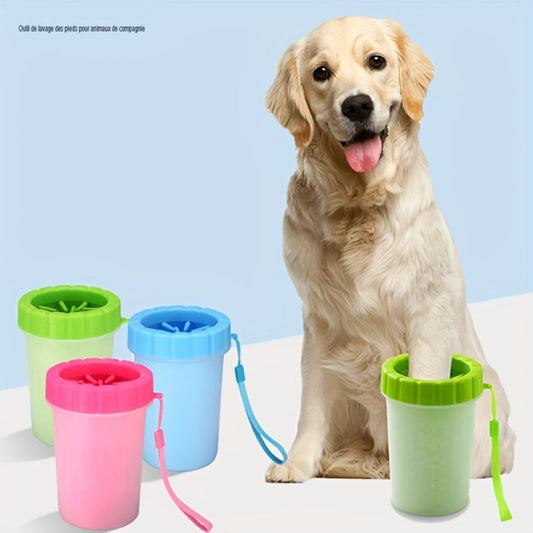 Gobelet de lavage des pattes pour chiens et chats. Nettoyage facile, brosses douces, idéal pour chiens moyens et grands. Parfait pour Golden Retriever. Gadget de bain pratique.