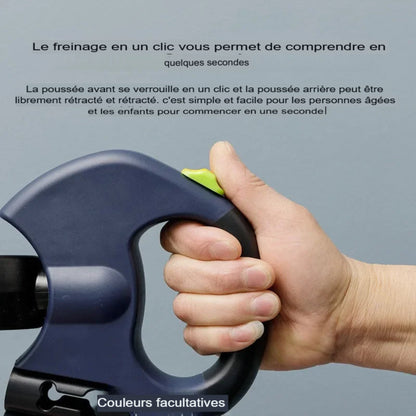 Laisse rétractable double pour deux chiens – 3m avec lampe et système anti-nœuds