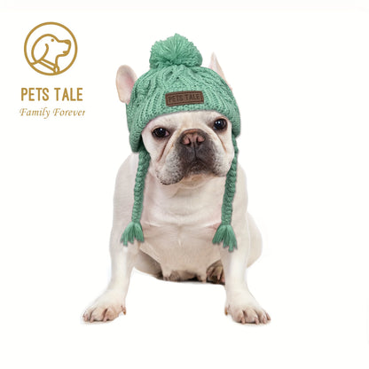 Chapeau d’hiver tricoté chaud et coupe-vent pour chien, bonnet doux pour protéger tête et oreilles
