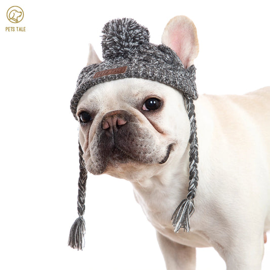 Chapeau d’hiver tricoté chaud et coupe-vent pour chien, bonnet doux pour protéger tête et oreilles
