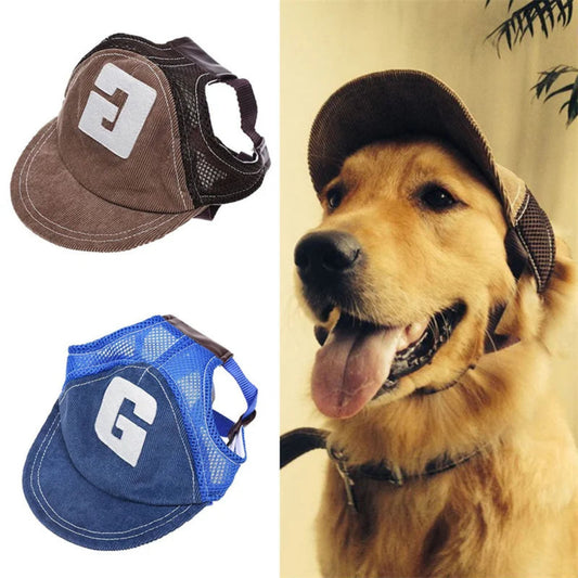 Casquette de baseball pour chien avec protection solaire et trous d’oreilles