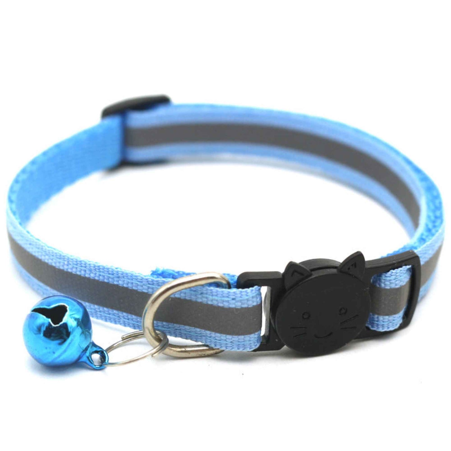 Collier réfléchissant pour chat – Attache détachable avec oreilles rondes et clochette – Accessoire pour collier de chat ou petit chien