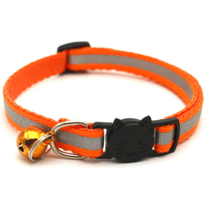 Collier réfléchissant pour chat – Attache détachable avec oreilles rondes et clochette – Accessoire pour collier de chat ou petit chien