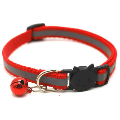 Collier réfléchissant pour chat – Attache détachable avec oreilles rondes et clochette – Accessoire pour collier de chat ou petit chien