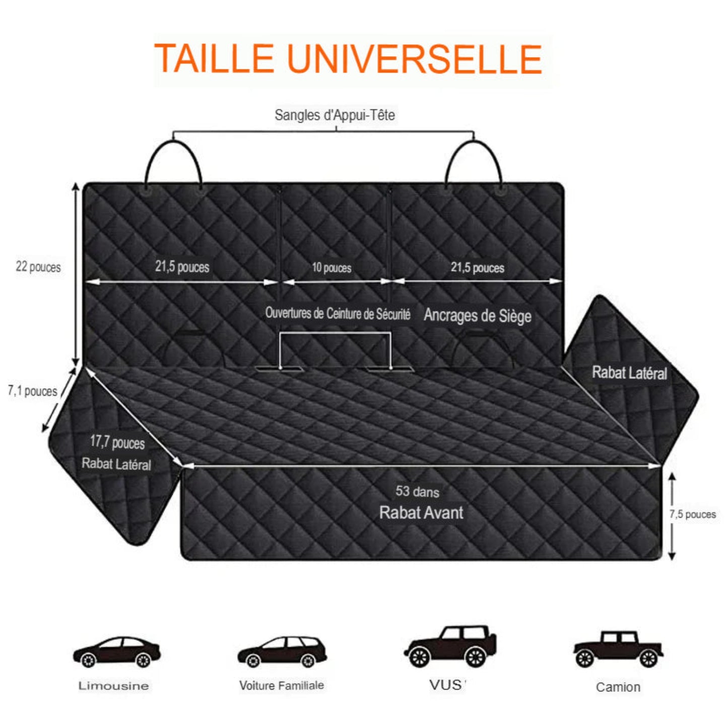 Housse de siège arrière pour chien – Imperméable, antidérapante et universelle pour voiture - Le Panier du Chien
