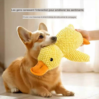 Jouet canard jaune pour chien et chat – Peluche interactive anti-ennui | Jouet souple pour animaux de compagnie