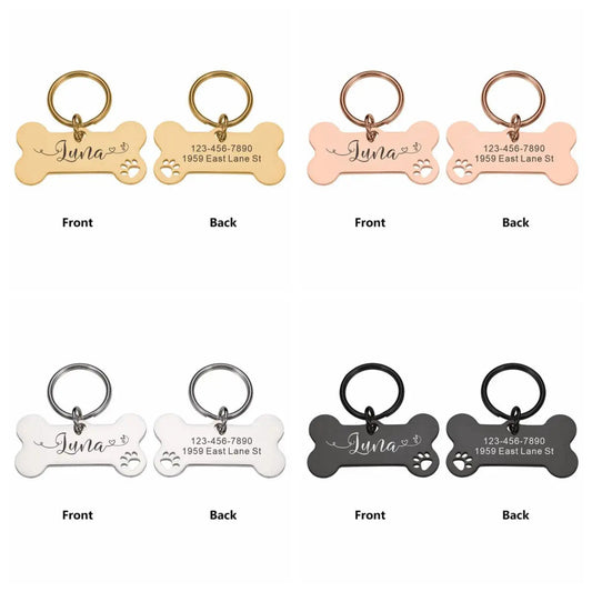 médaille personnalisée Love Line pour chien avec nom gravé