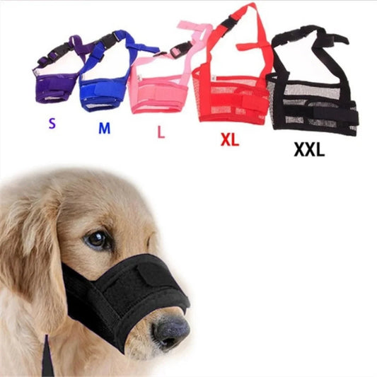 Muselière anti-aboiement réglable pour chien – Maille respirante, nylon durable, toutes tailles - Le Panier du Chien