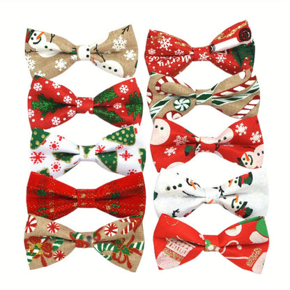Nœuds papillon de Noël pour animaux – lot de 10 accessoires festifs pour chiens et chats