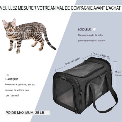 Sac de transport pour chien et chat – Voyage, avion, polyester renforcé - Le Panier du Chien