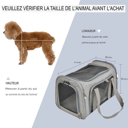 Sac de transport pour chien et chat – Voyage, avion, polyester renforcé - Le Panier du Chien