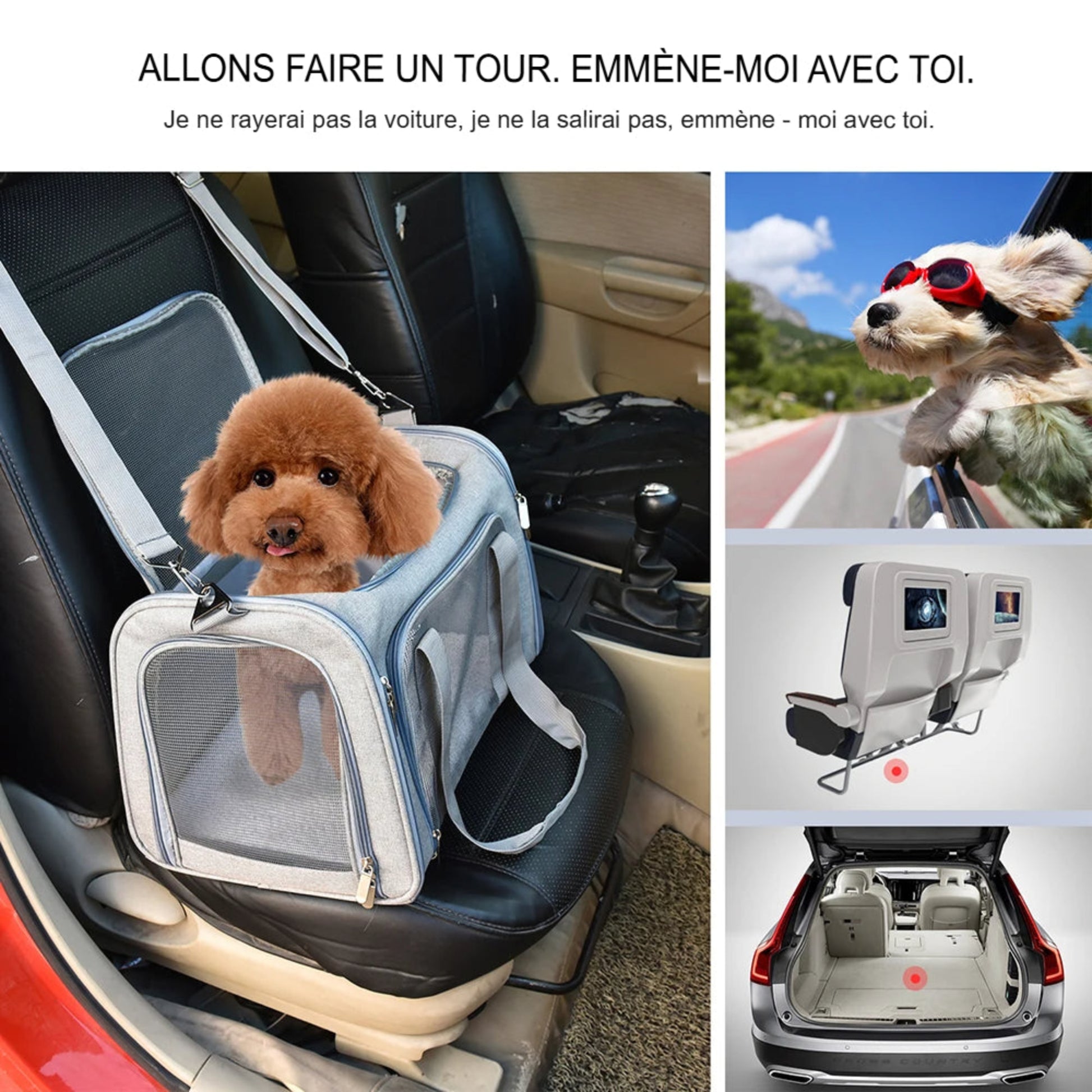 Sac de transport pour chien et chat – Voyage, avion, polyester renforcé - Le Panier du Chien