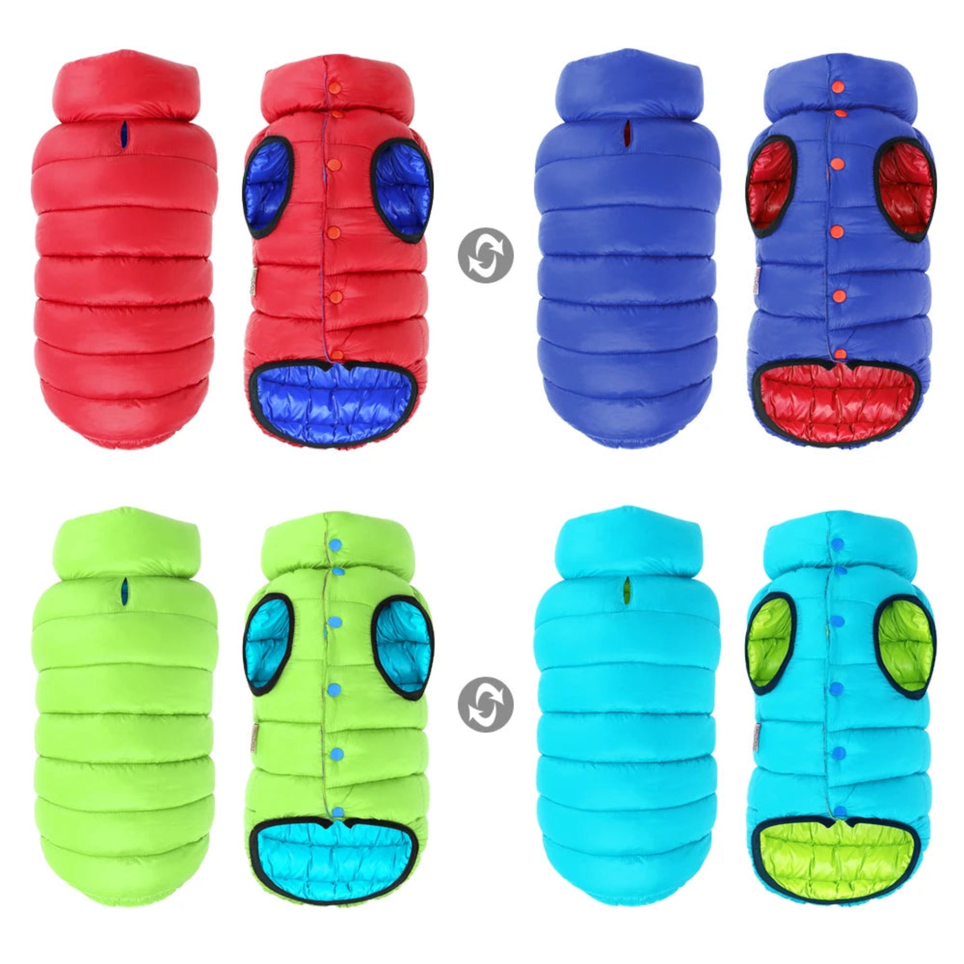 Veste réversible imperméable pour chien, manteau chaud 3 couches hiver