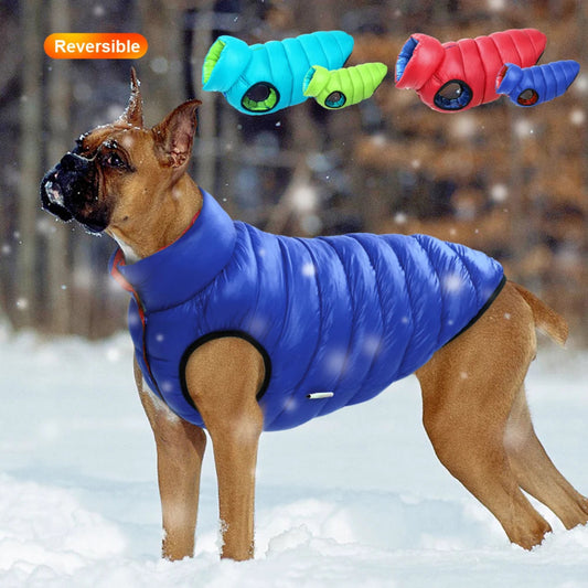 Veste réversible imperméable pour chien, manteau chaud 3 couches hiver